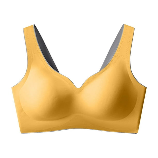 Fvwitlyh Shapermint Bra Women Fashion Casual Breathable Tube Top Bra  Underwear Without Steel Ring Gathering And Adjusting Bro Yellow,L