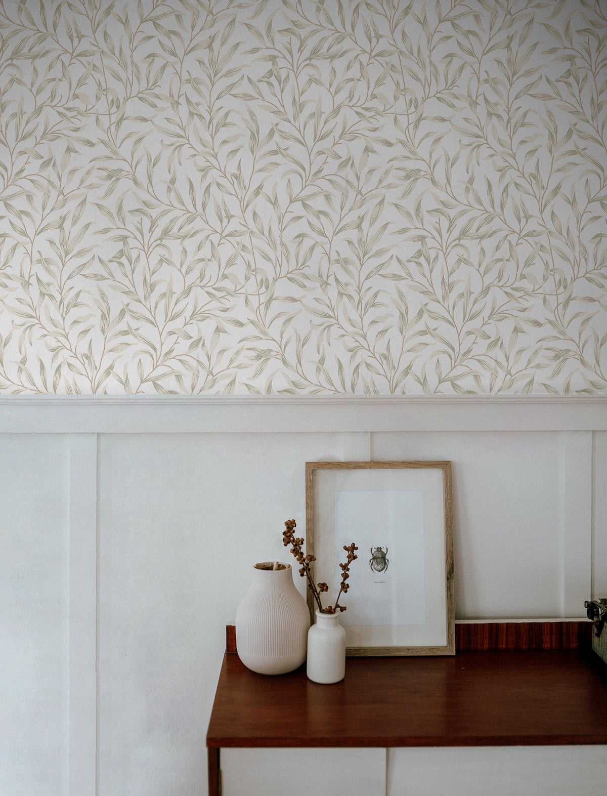 Seabrook Designs Neutral Willow Trail Prepasted Wallpaper - 20.9 in. W. x 33 ft. L. Roll