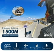 Motorcycle helmet Bluetooth intercom, two-way 1500M intercom communication system, DSP noise reduction technology, IP65 waterproof, compatible with a wide range of helmets
