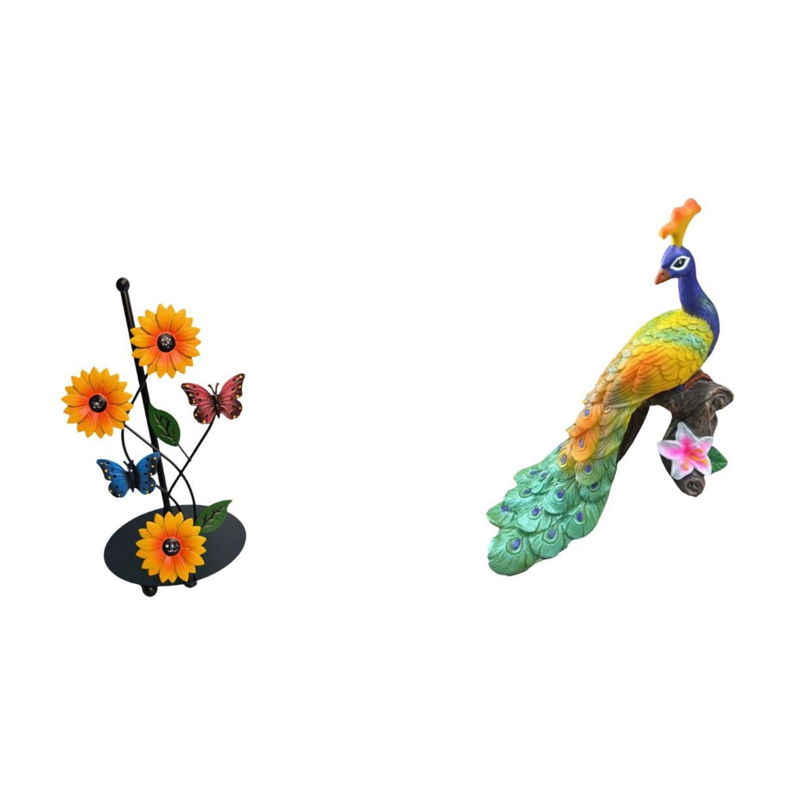 Fiocias Peacock Toilet Paper Holder Paper Towel Holder Countertop Statue Decorative Sculpture Iron Resin Material Stable Weighted Base Suitable for