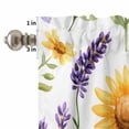 thumbnail image 4 of Kitchen Window Curtains Valance Tier Set, Spring Sunflower Purple Lavender Rod Pocket Tier Curtains Valance 3 Piece Set, Green Watercolor Leaves Seamless Window Treatment for Bedroom Living Room, 4 of 9