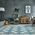 thumbnail image 2 of Ladole Rugs Modern Soft Trellis Geometric Bedroom Dining room Living Room Carpet Area Rug in Turquoise-Ivory, 2 of 4