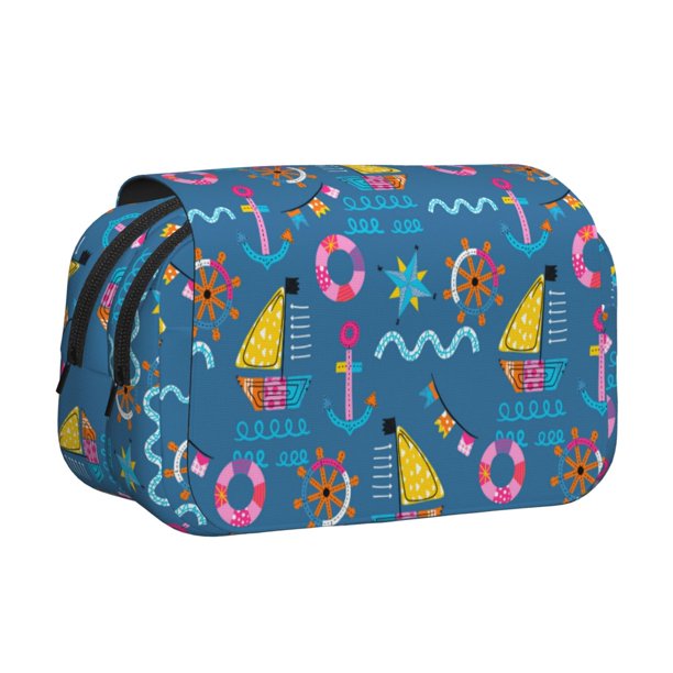 Easygdp Sailboat With Sailing para Estuche de Lápices con Tapa Flip, Suministros de Oficina y Universidad para Adolescentes y Adultos