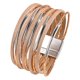 thumbnail image 3 of Pulsera rígida para mujer de cuero sintético PU, duradera, versátil, fácil de usar, multicapa. Champán, 3 of 9