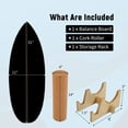 thumbnail image 3 of Gymax Balance Board Trainer Wooden Balancing Board w/Cork Roller & Storage Rack Black & Natural, 3 of 10