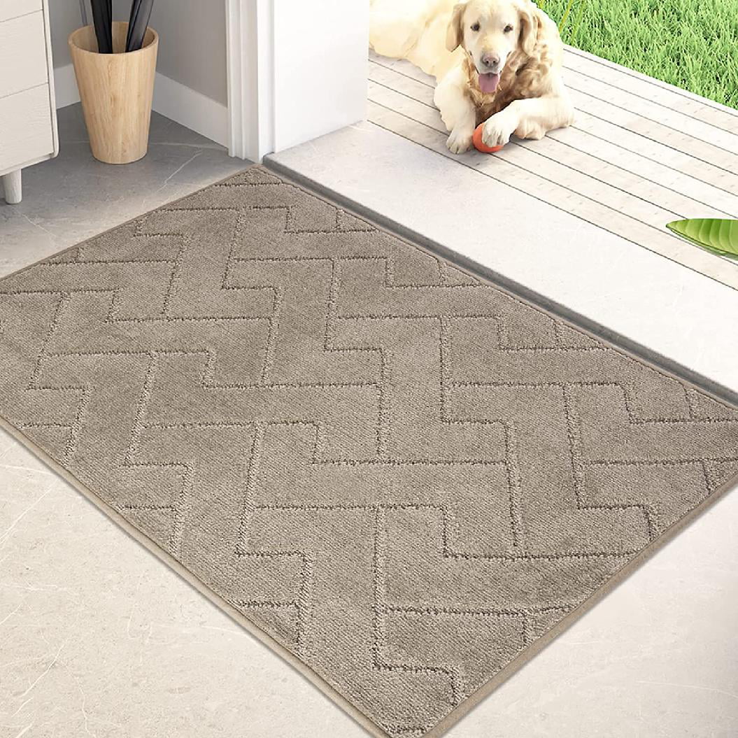  Door Mat Indoor, Dog Mats for Muddy Paws Super Absorbent,  Low-Profile Entryway Rug with Non-Slip Backing, Washable Dirty Trapper  Inside Entrance Doormat for Shoes, 20 x 32, Dark Gray : Pet
