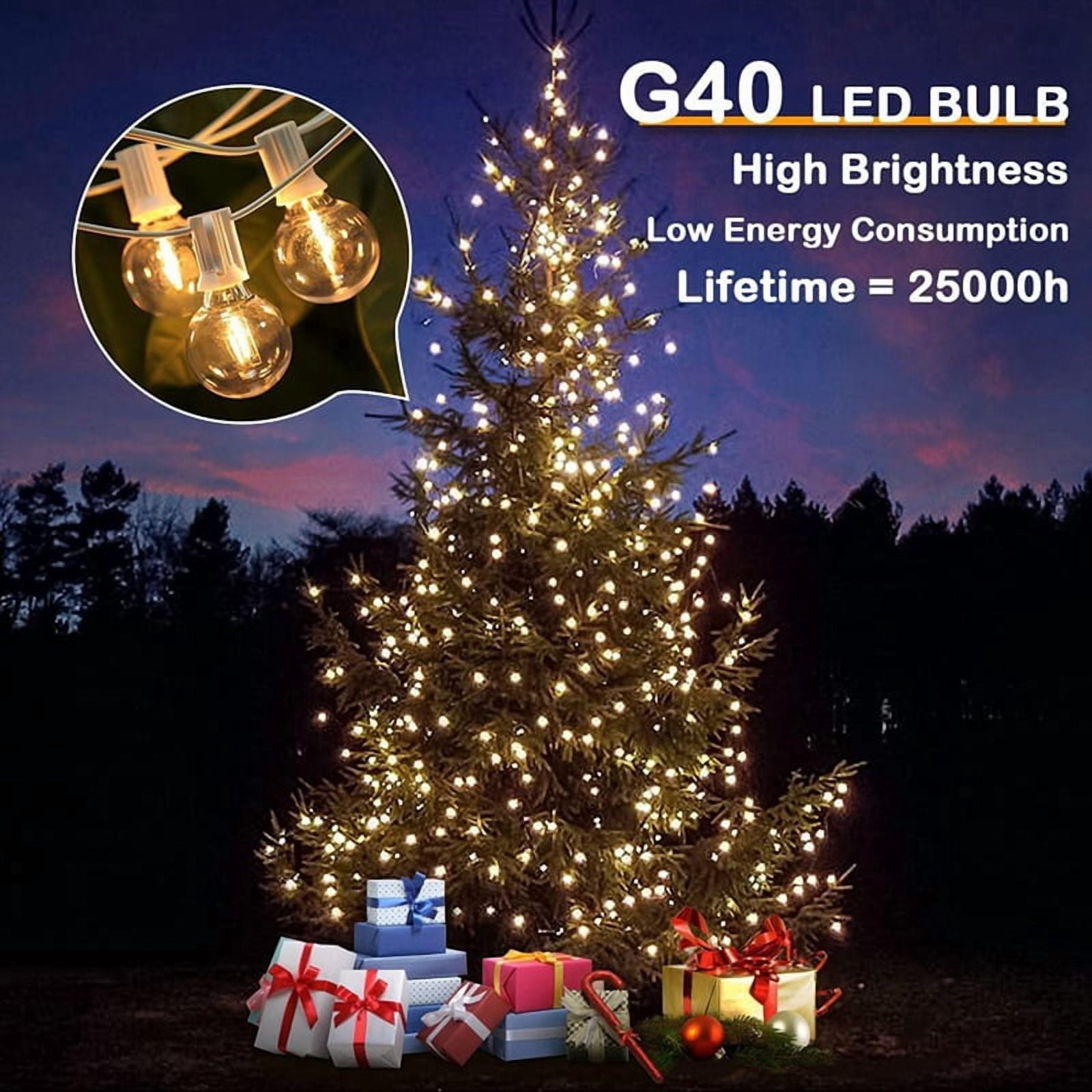 G40 Led Replacement Light Bulbs, E12  Base Shatterproof Globe Bulbs for Outdoor String Lights, Warm White, 60Pack
