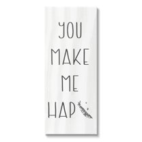 Stupell Industries Make Me Hap-pea Punny Romance Kitchen Phrase Graphic Art Gallery Wrapped Canvas Print Wall Art, Design by Daphne Polselli