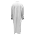 thumbnail image 5 of JAJAHO Mens Kaftan Abaya Long Robe Striped Arab Thobe Button Stand Collar Long Sleeve Loose Fit Ankle Length Robe, 5 of 7
