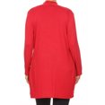 thumbnail image 4 of Women's Plus Size Casual Long Sleeves Loose Fit Side Pockets Solid Cardigan, 4 of 5