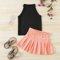 thumbnail image 2 of TAIAOJING Baby Girls Summer Clothes Kids Toddler Girls Spring Summer Solid Cotton Sleeveless Skirts Outfits 12-18 Months, 2 of 6