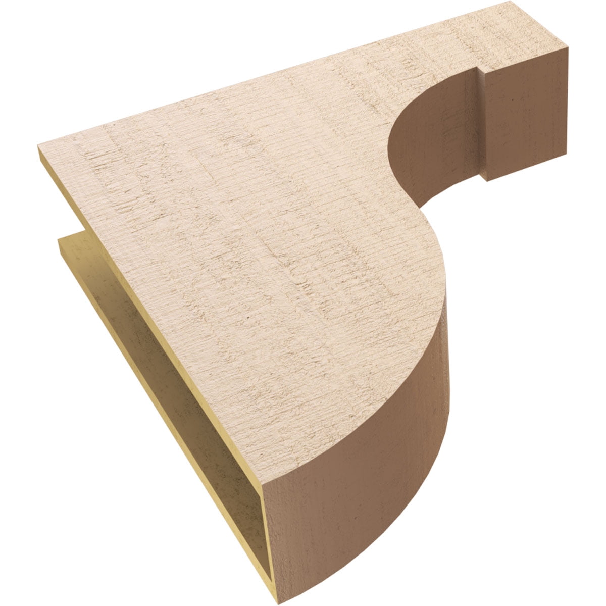 7"W x 28"D x 28"H Thin Del Monte Rough Cedar Woodgrain TimberThane Corbel, Primed Tan