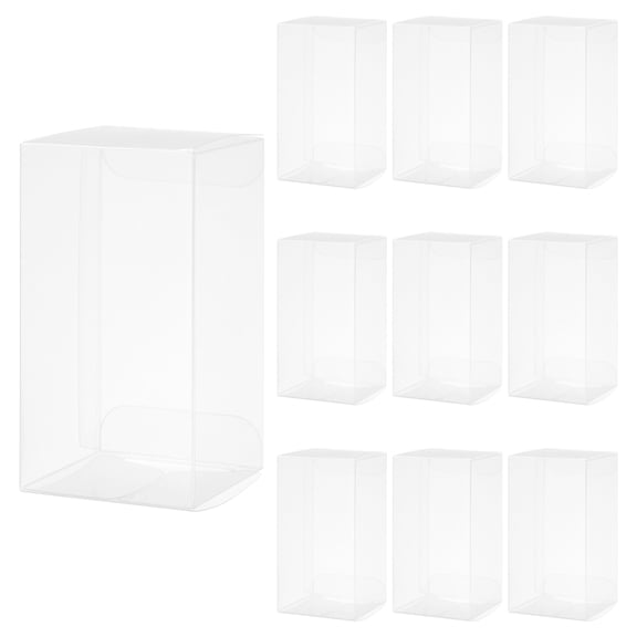 Uxcell 10 PCS Clear Gift 1.7"x1.6"x3.2" Transparent Candy Box Plastic Favor Boxes Packing