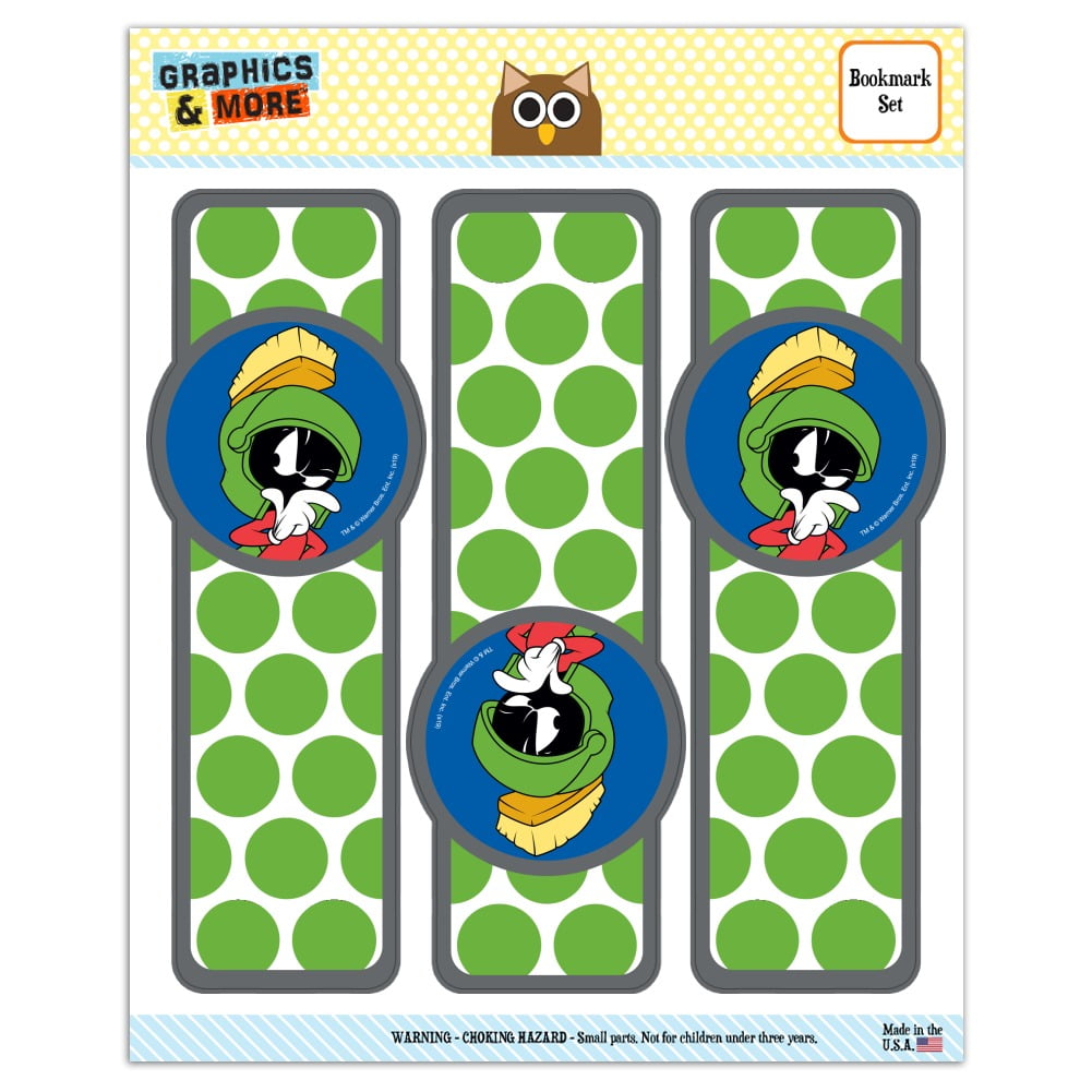 Looney Tunes Marvin The Martian Set of 3 Glossy Laminated Bookmarks ...