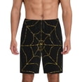 thumbnail image 1 of Balery Golden Spider Web Pantalones cortos de pijama de punto de algodón para hombre con cinturilla y bolsillos-XX-Large, 1 of 6