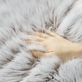 thumbnail image 4 of Deluxe Soft Faux Sheepskin Fur Series Decorative Indoor Area Rug, 4 x 6 Feet Rectangle, Beige and White, 1 Pack, 4 of 5