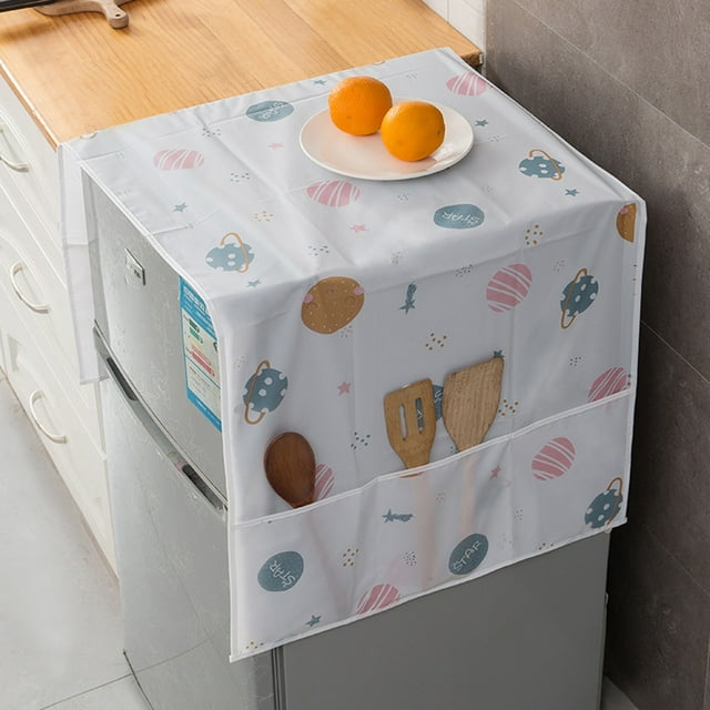 Limited Time Qaailabf Washing Machine Cover-proof And Oil-proof Dryer Top Cloth With Side Storage Bag Cotton Linen Kitchen Refrigerator Appliance Protection Cover
