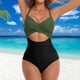 thumbnail image 4 of Traje De Baño De Una Pieza Traje de baño de una pieza Push Up para mujer Traje de baño recortado de patchwork (XL Negro + Verde arena) Sywqhk Para Estrenar, 4 of 7
