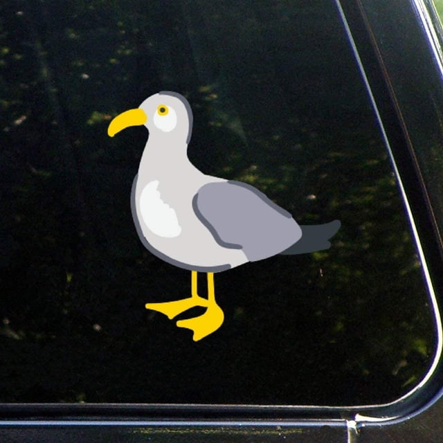 Decal Stickers for Cars Funny Window English Seaside Seagull Car Decal Car Decoration Self Adhesive Window Sticker for Van Truck Vehicle 7 Inch