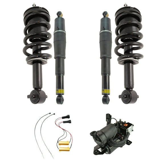 TRQ Rear Air Socks & Front Struts with Electric Conversion & Compressor for GM PAA30842