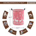 thumbnail image 4 of Laundry Basket, Collapsible Large Laundry Hamper Waterproof with Leather Handle, Dirty Clothes, Baby Kids Toy Storage Baskets Dorm, Elk Snowflakes, 4 of 6