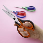 BAZIC 8 Stainless Steel Scissors, Soft Grip, Sharp Scissor Blades, 3-Pack