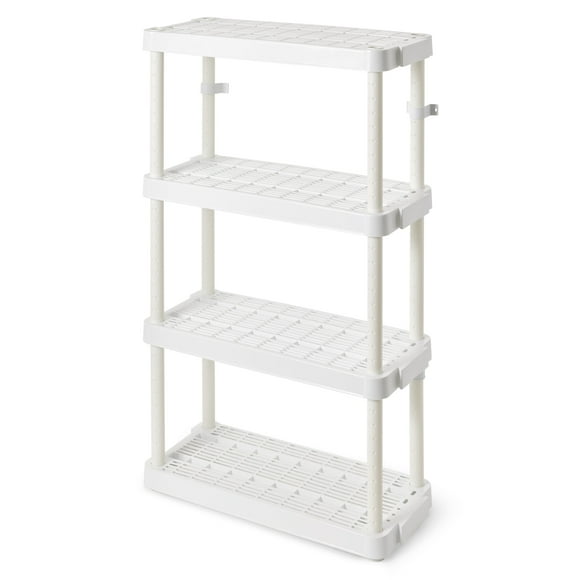 Gracious Living 5910948 54,5 x 32 x 14 Po Étagère en Résine&44; Blanc