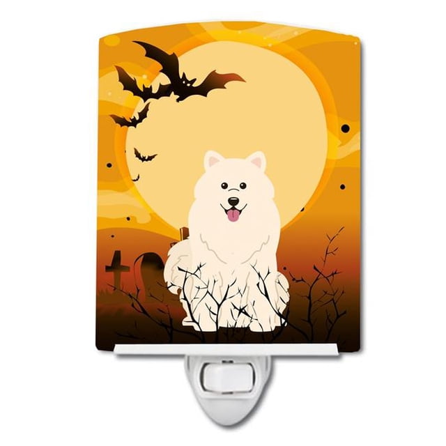 Carolines Treasures BB4296CNL Halloween Samoyed Ceramic Night Light