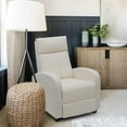 thumbnail image 5 of Walnew Single Recliner Thick Padded Push Back Fabric Recliner for Living Room, White, 5 of 6