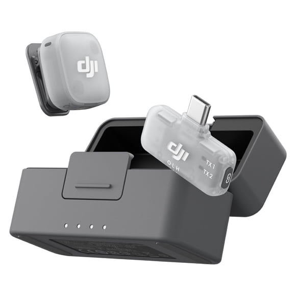 DJI Mic Mini 2 (1 TX + 1 RX móvil + Estuche de Carga), micrófono inalámbrico para iPhone, Android, cámara y PC, batería hasta 24h, ultraligero para Vlogs