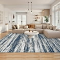 thumbnail image 2 of FairOnly 8'x10'Modern Non Slip Low Pile Area Rug for Living Room Abstract Striped Machine Washable Stain Resistant Floor Rug for Bedroom Laundry,Blue, 2 of 7