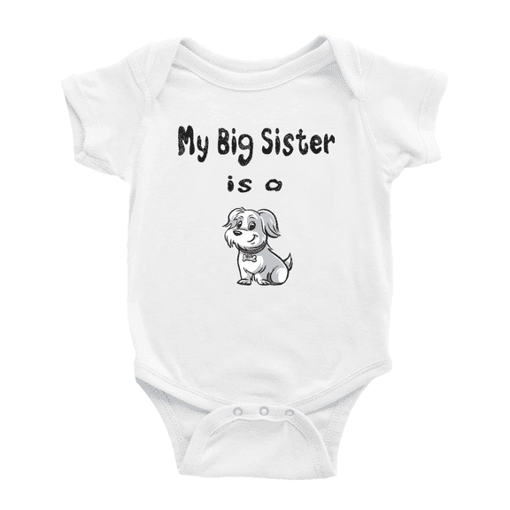 My Big Sister Is A Havanese Dog Cute Baby Clothing Bodysuits Boy Girl Unisex