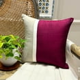 thumbnail image 4 of The HomeCentric Decorative Cranberry 24"x24" (60x60 cm) Throw Pillow Cases, Silk & Linen Patchwork & Colorblock Throw Pillows For Sofa, Solid Color Pattern Modern Style - Cranberry Silkastic, 4 of 10