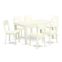 East West Furniture Dining Room Set Linen White, WEAD7-LWH-LC