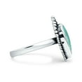 thumbnail image 2 of Petite Dainty Statement Fashion Pear Turquoise Ring Band 925 Sterling Silver Size 6, 2 of 5