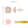 thumbnail image 2 of ANGARA Natural Diamond Floral Stud Earrings in 14K Rose Gold for Women (Size-2.9mm| Color-H| Clarity-SI2) | April Birthstone, Anniversary, Jewelry Gift for Women | Natural Diamond Earrings, 2 of 6