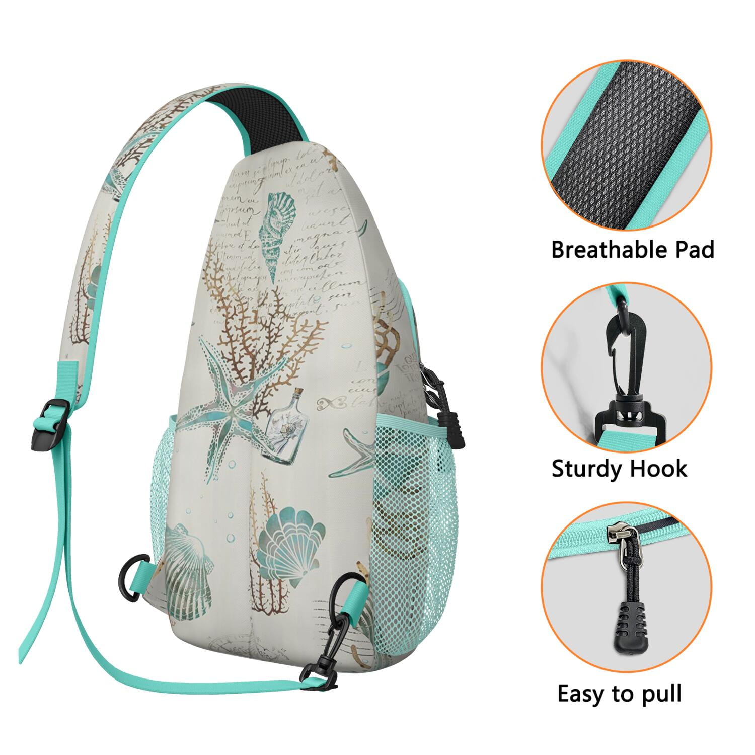 Tropical Crossbody Bag - Nautical Themed Lightweight Shoulder Backpack for Outdoor Adventures - Durable Anti-Theft Design for Beach, Travel, Urban Use
