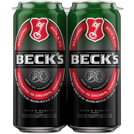 Beck's Beer 4 Pack, 16 fl oz 1 Aluminum Cans, 5% ABV