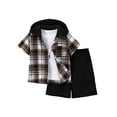 thumbnail image 1 of Set de ropa Fdqin Little Boy de 2 piezas a cuadros, color negro, 4-5T, 1 of 6