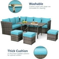 thumbnail image 3 of AECOJOY 7 Piece Patio Conversation Set,  Outdoor Sectional Sofa Rattan Wicker Dining Furniture, Blue, 3 of 6