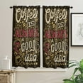 thumbnail image 3 of Coffee Beans English Small Curtain Rod Pocket Short Curtains Half Drapes Partition Cabinet Door Window Curtains Home Decor, 3 of 6