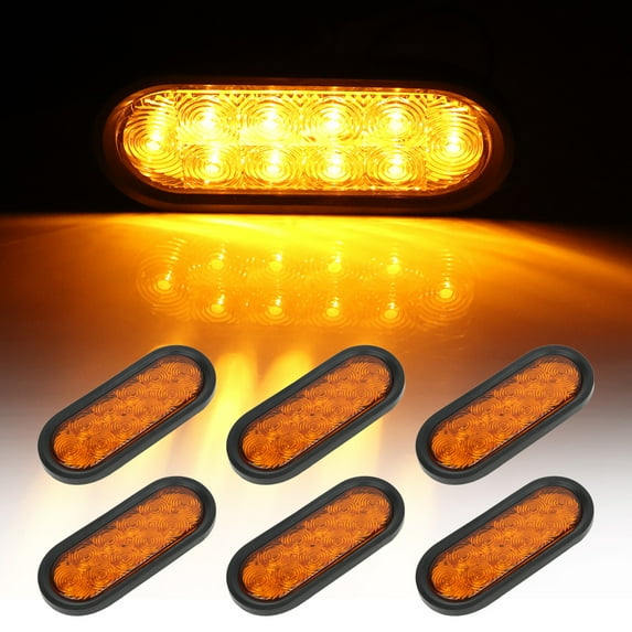 CCIYU Side Marker Light Universal 6pcs Amber 21LED Side Marker Clearance Light Bulbs Replacement fit for Truck Bus Boat SUV ATV Trailer Indicator Light Side Marker Assembly