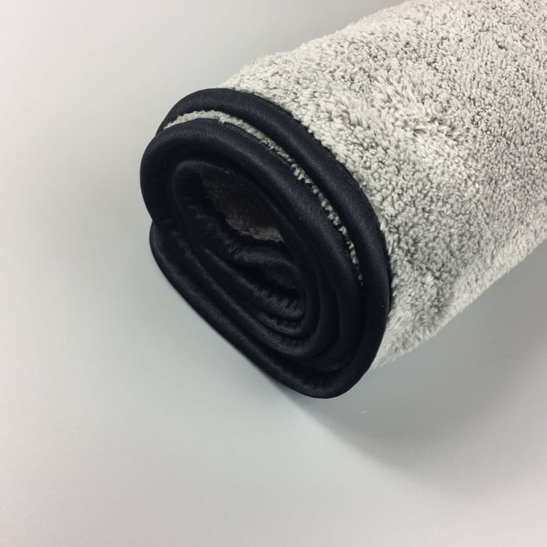 Unique Bargains Microfibre Car Drying Towel 40 x 40cm Car Drying Cloth 1200  GSM Highly Absorbent Grey Black 3pcs