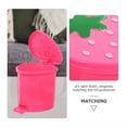 thumbnail image 3 of Mini Automatic Wastebasket, Small Strawberry Swing Lid Trash Can, Tiny Garbage Bin for Desk, Office, Kitchen, Bathroom Vanity, Bedroom Tabletop & Home Essentials, 3 of 7