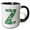 Black/White, variant on 3drose, Cute Green Four Leaf Clover Curly Cue Monogram Initial Z, 11oz Two-tone Blue Mug