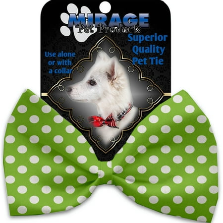 - Lime Green Swiss Dots Pet Bow Tie