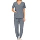 thumbnail image 5 of Conjunto de traje médico para mujer, ropa de trabajo lavable a máquina, suave, con bolsillos, uniforme para enfermería, pantalones para correr Gris, 5 of 8