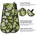 thumbnail image 4 of Dailycode Double Sided Oven Mitt with Loop Heat Resistant Kitchen Long Potholders 7" x 35" Limes and Jasmine Flowers, 4 of 6