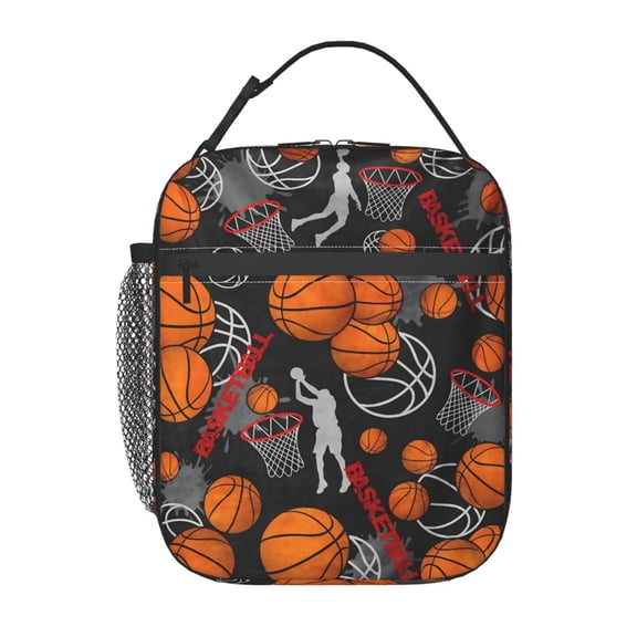 Basketball Lunch Bag Portable Thermal Lunch Box for Men and Women