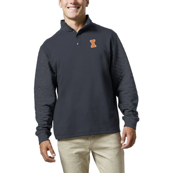 Men's League Collegiate Wear Navy Illinois Fighting Illini Fleece Quarter Snap Up Pullover Sweatshirt